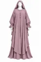 طقم مغربي - alsau 6005, قطعتين مع غطاء رأس متصل, حجاب