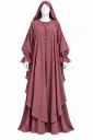 طقم مغربي - alsau 6005, قطعتين مع غطاء رأس متصل, حجاب