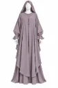 طقم مغربي - alsau 6005, قطعتين مع غطاء رأس متصل, حجاب